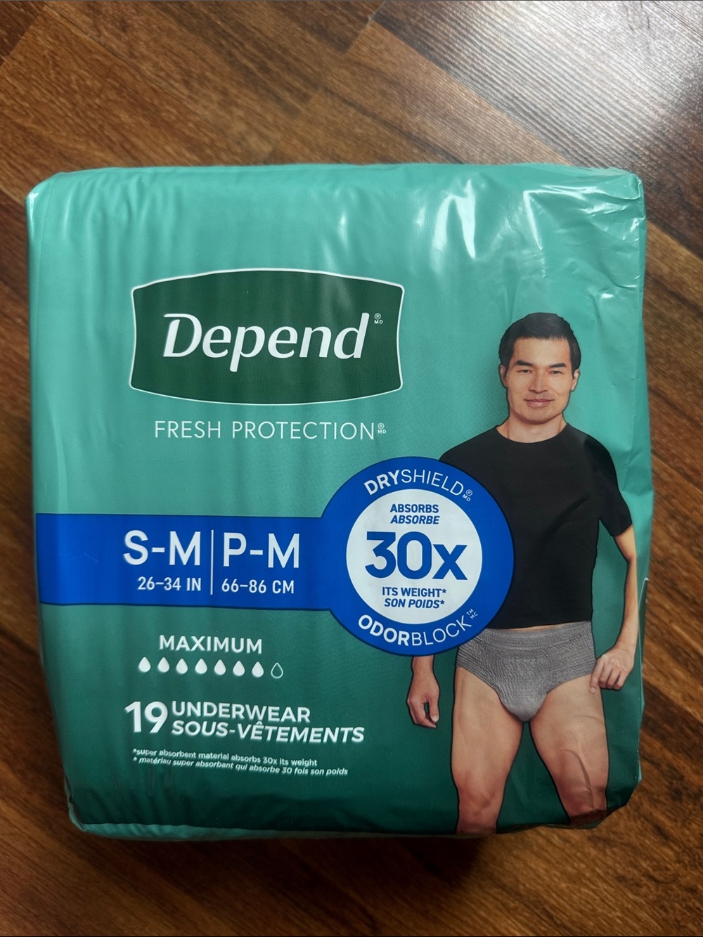 Depend Men’s Fresh Protection Maximum Incontinence Briefs - Teal, S-M